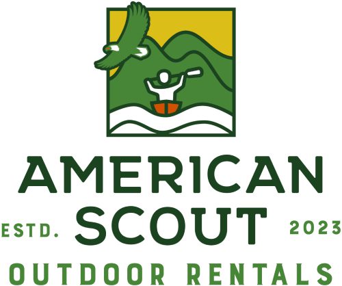 A logo of an alligator with the words " american scout outdoor rental ltd. 2 0 1 7 ".