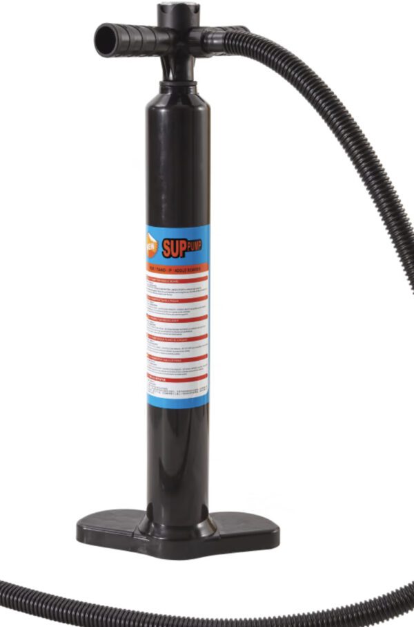 A black pole with a blue sticker on it